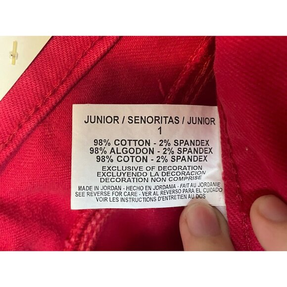 Y2K Glo Jeans Scarlet Red Hot Low-Rise Bootcut Stretch Juniors Size 1 - Picture 7 of 8